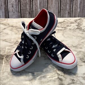 Converse Double Laced Navy Blue & White Canvas Women’s Sneaker Size 7